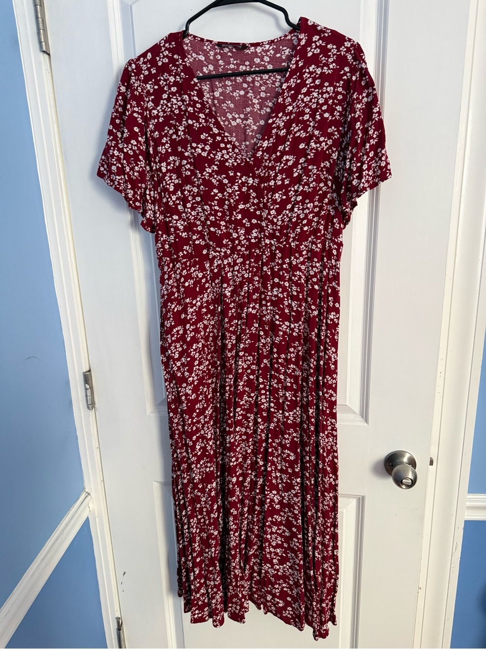 BloomChic Burgundy Floral Maxi Dress